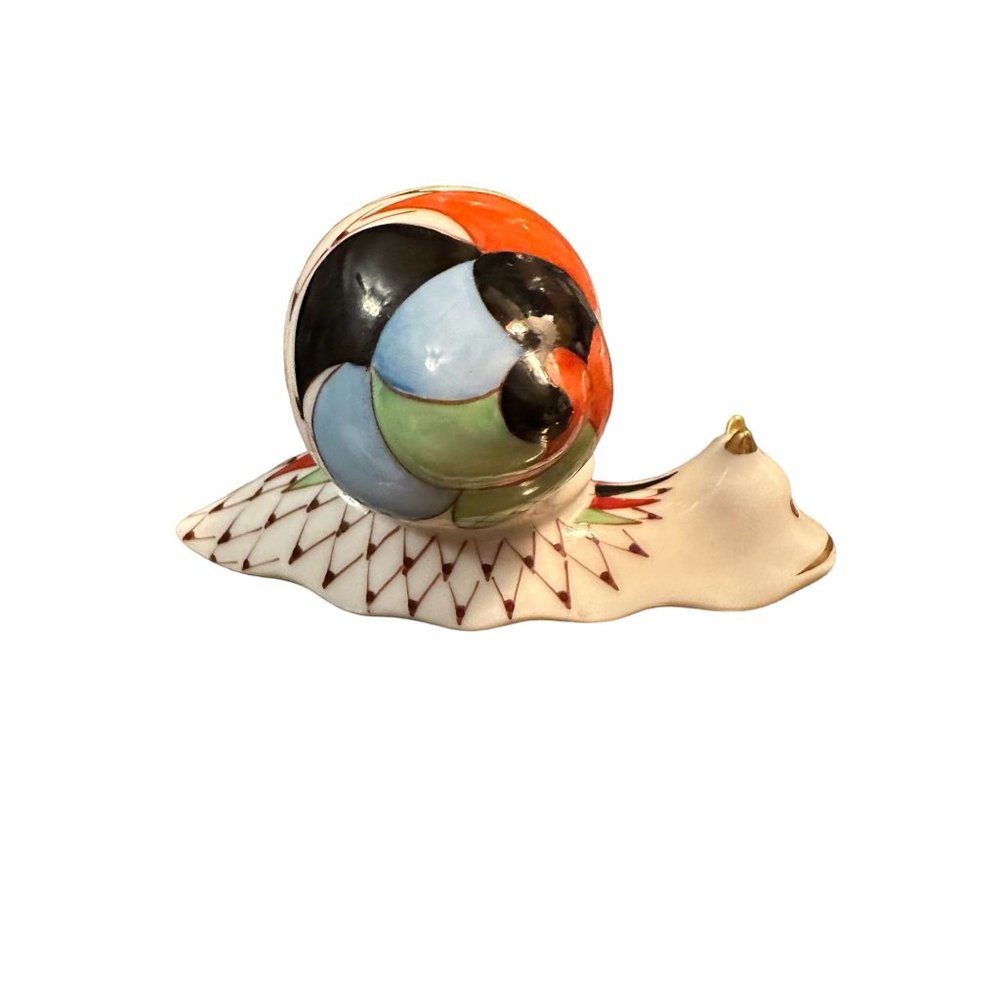 Hollohaza Hungary Hand Painted Porcelain Snail Figurine collectible